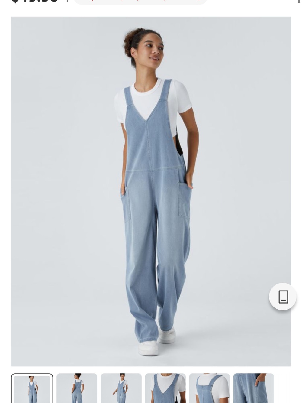 HALARA Light Blue Denim Women's Wide-Leg Overalls